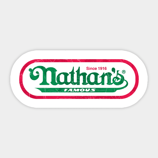 Retro / Nathan's Famous / Distressed Art Sticker by alselinos